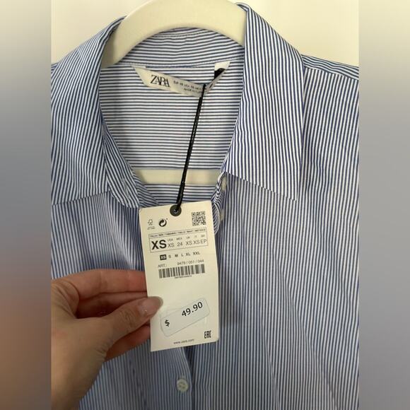 Zara button down blouse, stripe and floral print! New with tags! XS and XL - Picture 6 of 8